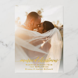 Married Christmas Newlywed Photo White Gradient