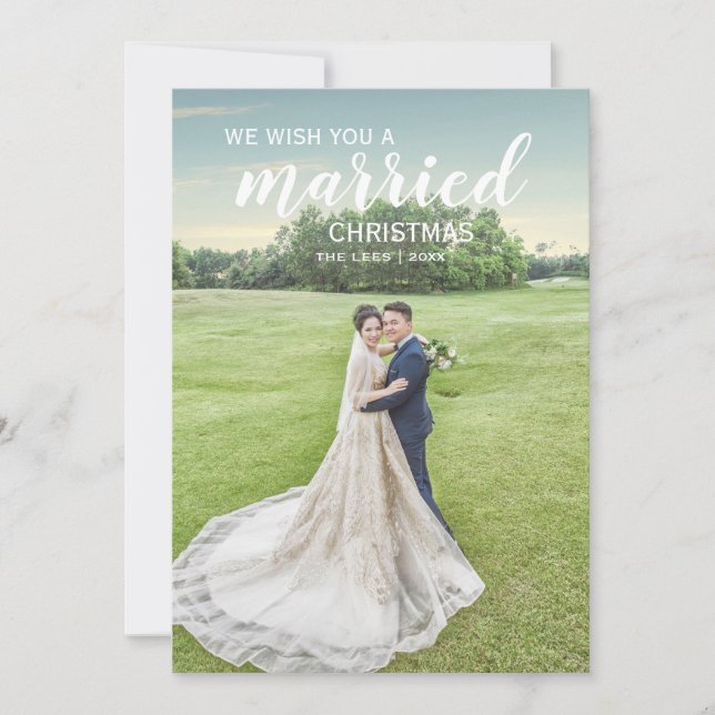 Married Christmas Photo Holiday Card (Front)