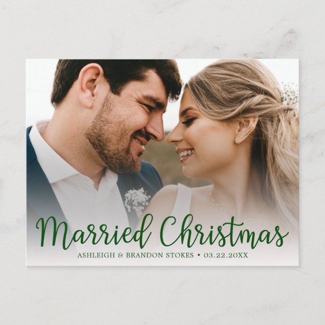Married Christmas Photo Holiday Postcard (Front)