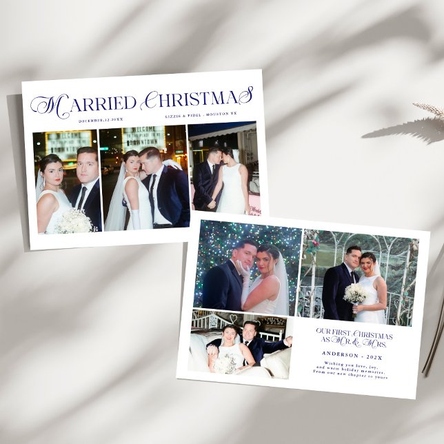 Married Christmas Photo Newlywed Couples Wedding Holiday Card (Creator Uploaded)