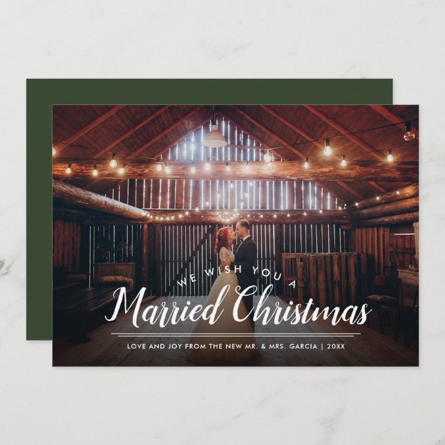 Married Christmas Photo Overlay Holiday Card (Front/Back)