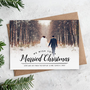 Married Christmas Photo Overlay Holiday Card