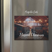Married Christmas Photo Overlay Magnetic Card