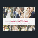 Married Christmas Script Holiday 7Photo Collage<br><div class="desc">Show off your holiday photos and your recent marriage with this stylish holiday photo collage card that says "Married Christmas" in a stylish calligraphy script. Perfect for the newly married couple to use as a wedding announcement or thank you card around the holidays. Add your own sentiment on the back....</div>