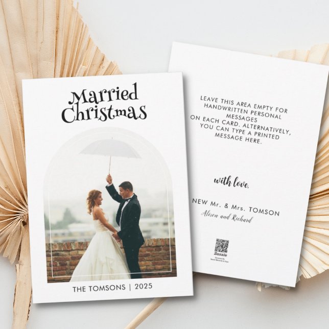 Married Christmas Wedding Thank you Photo Holiday Card (Creator Uploaded)