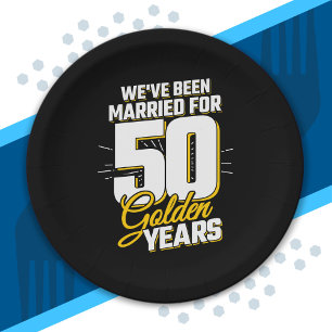 Married Couple 50 Years 50th Wedding Anniversary Paper Plate