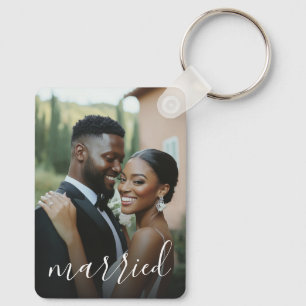 Married Couple Photo Wedding Key Ring