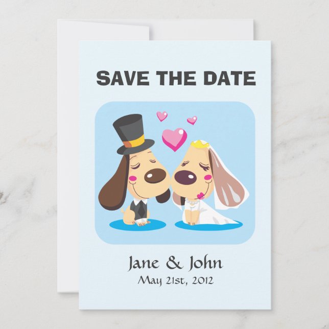 Married Dog Couple Save The Date (Front)
