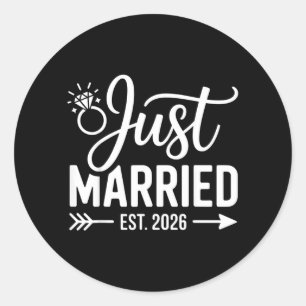 Married Est 2026 Wedding Wife Mr Mrs Bride Groom 1 Classic Round Sticker