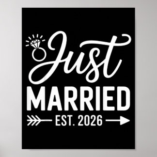 Married Est 2026 Wedding Wife Mr Mrs Bride Groom 4 Poster