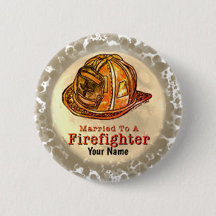 Married Firefighter  6 Cm Round Badge