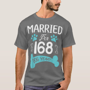 Married For 160 Dog Years 24th Wedding Anniversary T-Shirt
