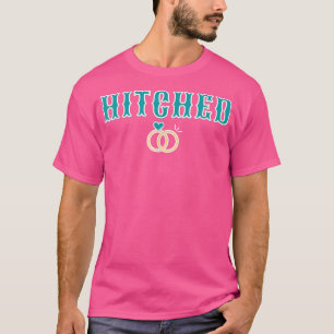 Married Hitched Wedding Brides Grooms Bridal Fashi T-Shirt
