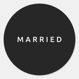 Married Husband Wife Marriage Wedding Funny Couple Classic Round Sticker
