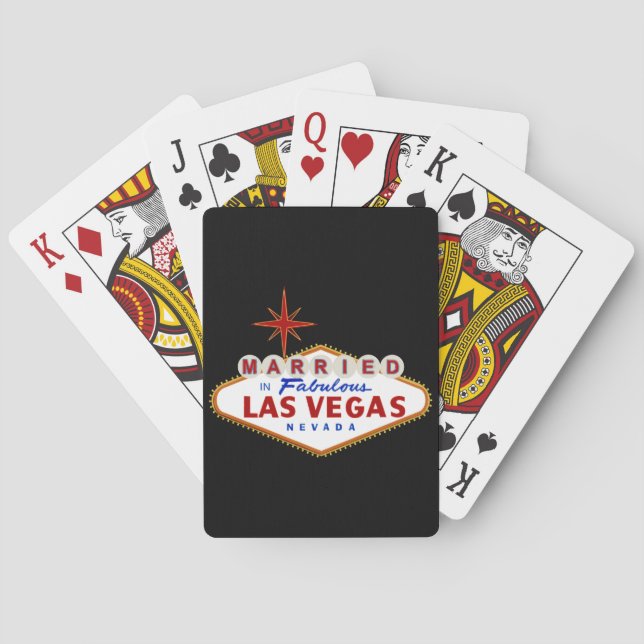 Married in Fabulous Las Vegas, Nevada neon sign Playing Cards (Back)