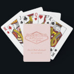 Married in Fabulous Las Vegas Rose Gold Wedding Playing Cards<br><div class="desc">These unique and fun custom "Married in Fabulous Las Vegas" wedding favour playing cards feature a faux rose gold foil design inspired by the Welcome to Las Vegas, Nevada" sign, along with monogram text that can be personalised with the couple's name and wedding date. Blush pink background can be modified....</div>