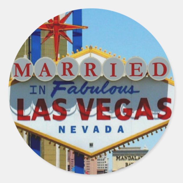 MARRIED IN FABULOUS LAS VEGAS Sticker (Front)