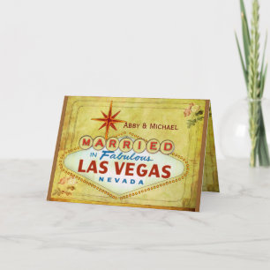 Married in Fabulous Las Vegas - Vintage Announcement