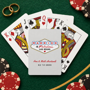 Married in Fabulous Las Vegas Wedding Monogram Playing Cards