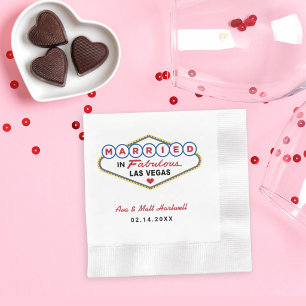 Married in Fabulous Las Vegas Wedding Napkin
