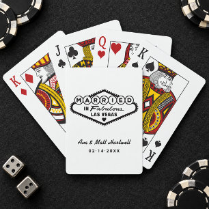 Married in Fabulous Las Vegas White Black Playing Cards