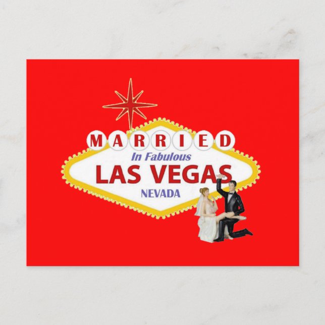 MARRIED In Fabulous Las Vegas with Bride & Groom P Postcard (Front)