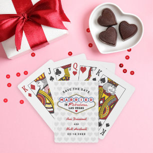 Married in Fabulous Vegas Wedding Save the Date Playing Cards