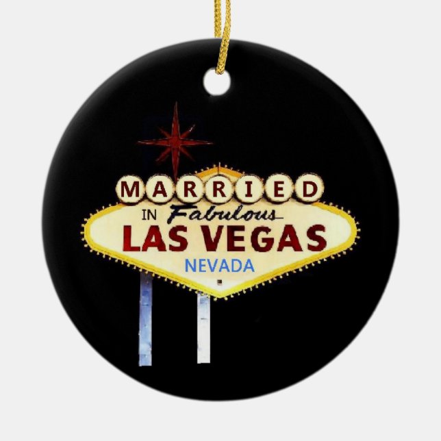 MARRIED In Las Vegas Keepsake Ornament (Front)