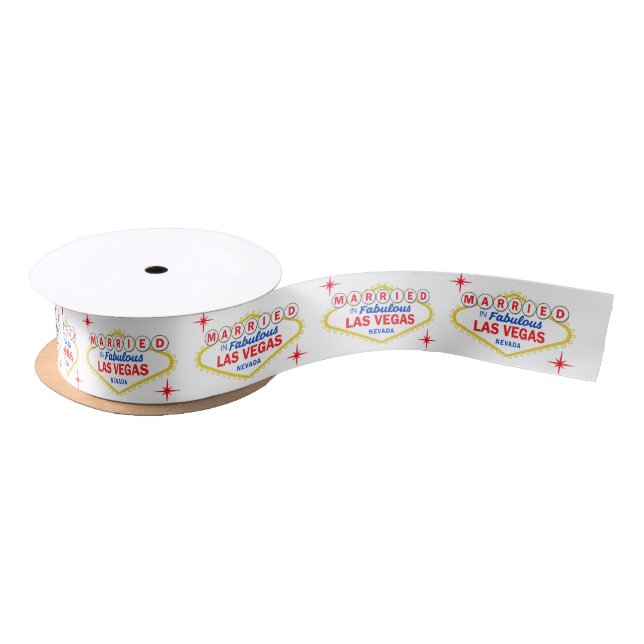 Married in Las Vegas Wedding Cake Satin Ribbon (Spool)