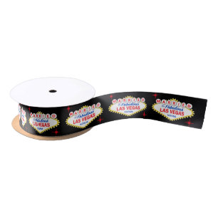 Married in Las Vegas Wedding Cake Satin Ribbon