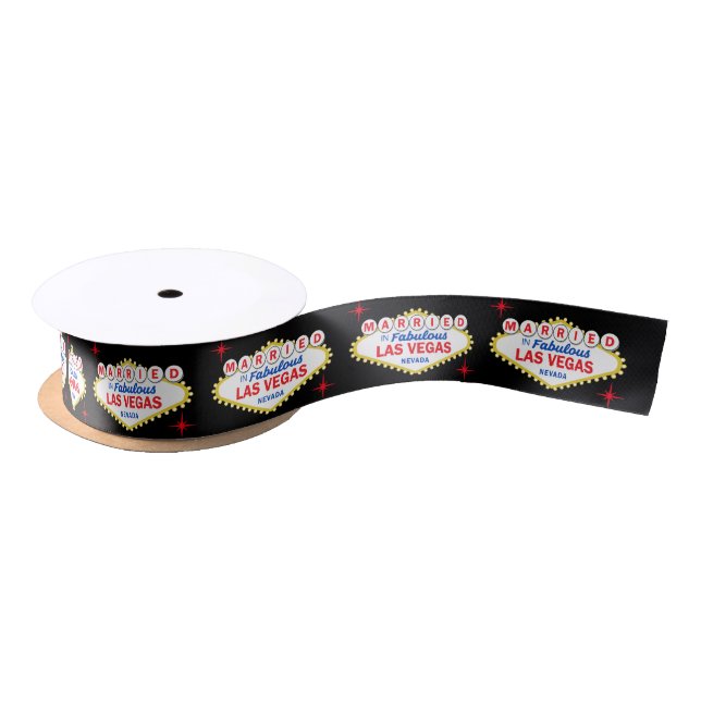 Married in Las Vegas Wedding Cake Satin Ribbon (Spool)