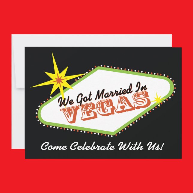 Married in Las Vegas Wedding Party Invitation (Creator Uploaded)