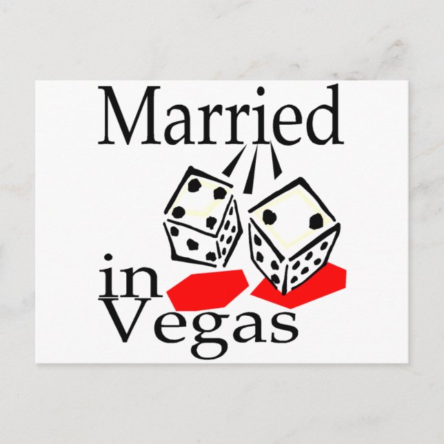 Married In Vegas (Dice) Postcard (Front)