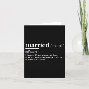 Married Life Funny Definition Joke Humour Marriage Card
