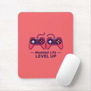 Married Life Level Up Gaming Art Mouse Pad