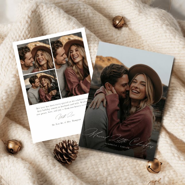 Married Little Christmas | Elegant Photo Collage Holiday Card (Creator Uploaded)
