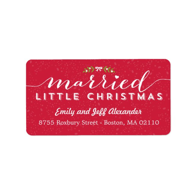 Married Little Christmas Holiday Address Labels (Front)