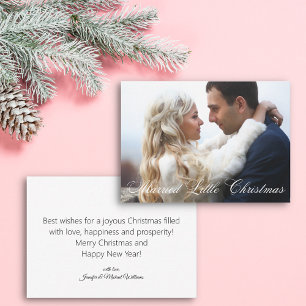 married little Christmas!wedding newlyweds photo Card