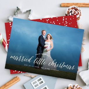 Married Little First Christmas Photo Wedding Holiday Card