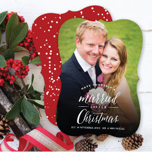 Married Little First Christmas Photo Wedding Holiday Card