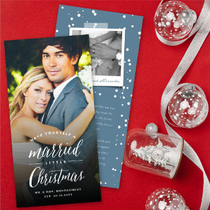 Married Little First Christmas Photo Wedding Holiday Card