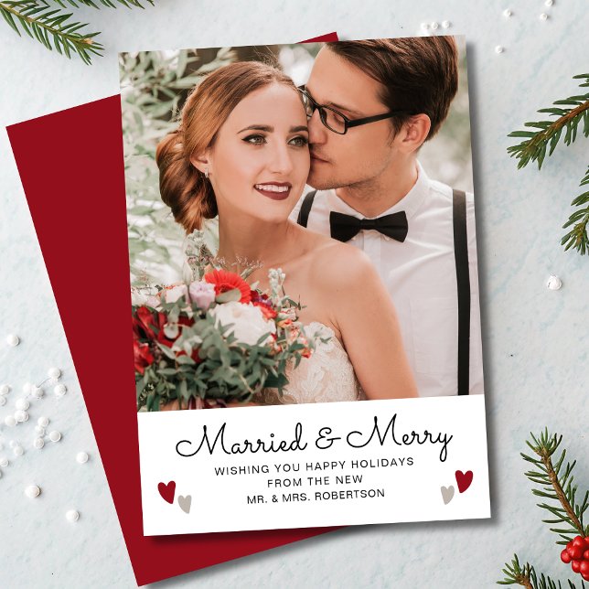 Married & Merry Christmas Wedding Photo Heart (Creator Uploaded)