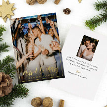 Married & Merry Elegant Foil Holiday Card