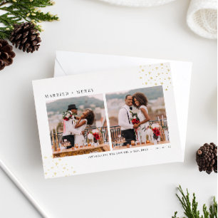 Married & Merry Foil Holiday Wedding Announcement