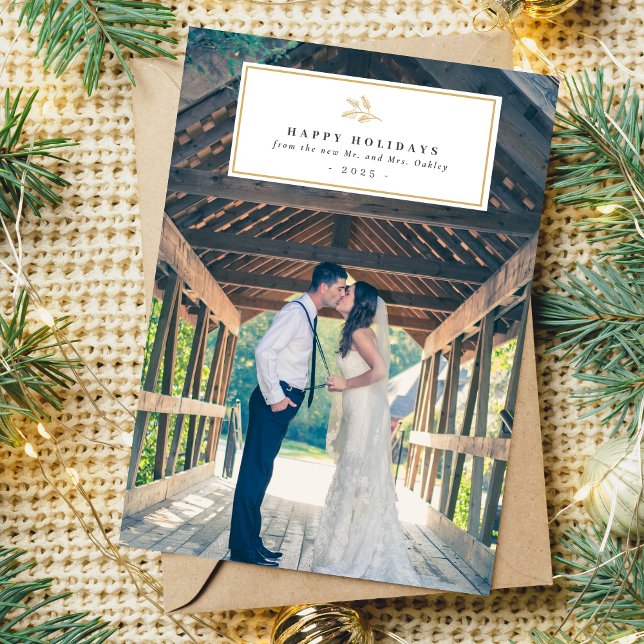Married Merry Happy Holiday Christmas Photo Card (Creator Uploaded)