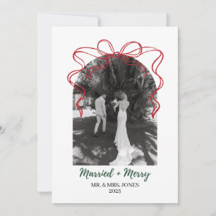 Married & Merry Holiday Card Newlywed Christmas