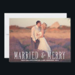 MARRIED & MERRY | HOLIDAY PHOTO CARD<br><div class="desc">Other colours available in our shop! Image courtesy of © Pink Sky Photography www.pinkskyphoto.com</div>