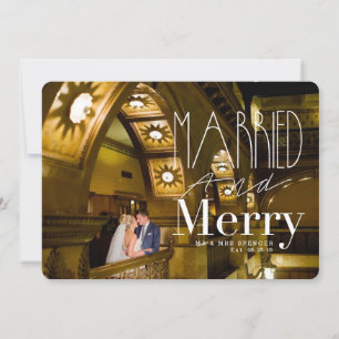 Married & Merry   Married Couple Holiday Photo Card