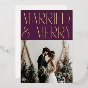 Married Merry Modern Holiday Wedding Announcement