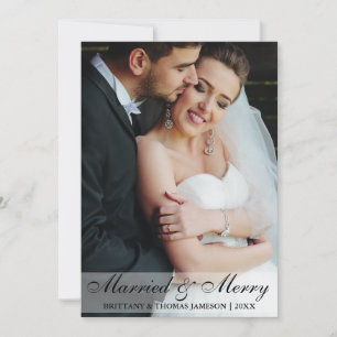 Married & Merry Newlywed Wedding Photo Card